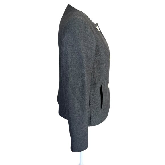 Talbots black double breasted fully lined wool jacket coat women's size 0P - Picture 3 of 8